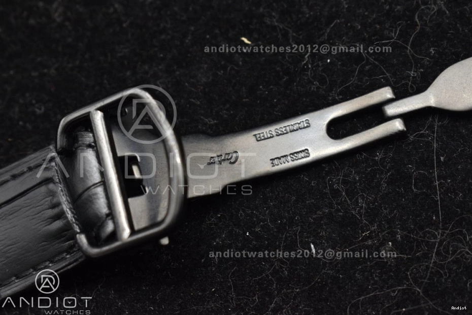 Santos Best BVF Black Dial de on 40mm MIYOTA Cartier Edition Leather 9015 PVD Strap Black 1:1 0110